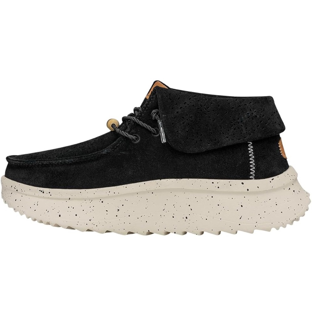NWT Hey Dude Black Ankle Boots with Suede Upper and Chunky Sole